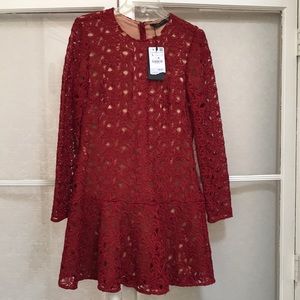 ZARA Red sheath dress Sz Large NWT